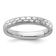 thumbnail image 4 of Auriga Fine Jewelry 925 Sterling Silver Rhodium-plated Patterned Ring for Women Size 9, 4 of 6