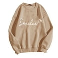 thumbnail image 4 of Amzcrzy Chandails pour Femmes Mode Imprimé Sourire Col Rond Chandail Décontracté Manches Longues pour Femmes Automne chandail Ample, 4 of 4