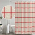 thumbnail image 4 of Yellow Buffalo Plaid Shower Curtain Set - 72" x 78" Washable Bathtub Curtain with 12 Hooks, Red Lines Grid Pattern Vintage Waterproof Fabric Stall Shower Curtains for Bathroom/Bathtub Décor, 4 of 6