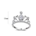 thumbnail image 4 of Womens Crown Ring Natural Alloy Multi Level Hollow Drop Shaped Design with Exquisite Floral Accents and Striped Detailing Fashion Jewelry Ring, 4 of 5
