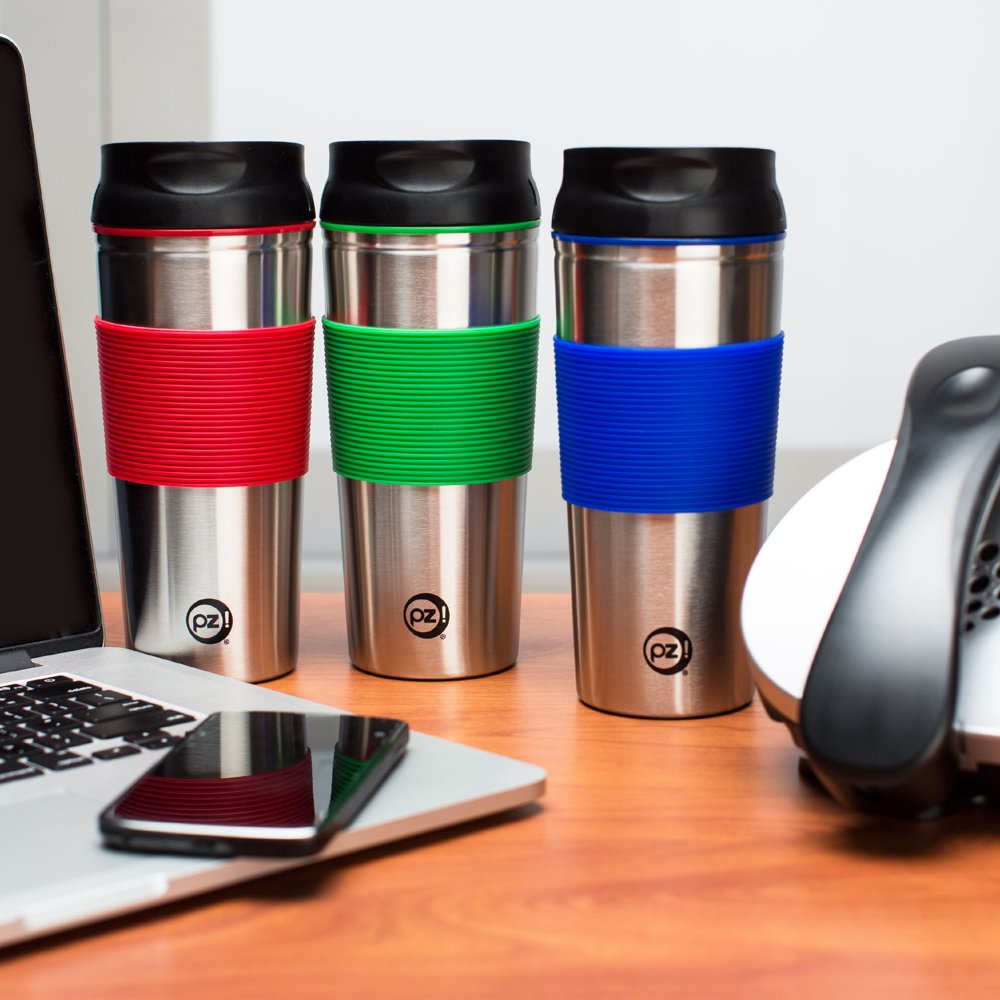 Zak Designs Grip Insulated Tumblers 16 oz. Emerald, Sapphire & Ruby