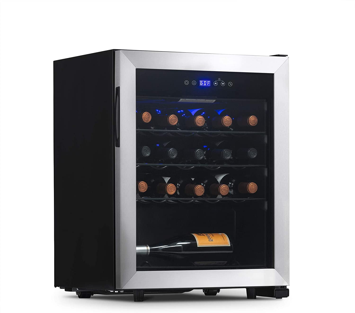 Restored Newair NWC023SS00-RB Freestanding Wine Fridge with Digital Thermostat, 23 Bottles, Stainless Steel (Refurbished)