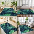 thumbnail image 4 of Area Rugs 3'x5', Tropical Plants Carpet Runner Indoor Outdoor Rugs Home Decor Aesthetic, Summer Watercolor Teal Green Palm Leaves Non Slip Mats Washable Accent Rug for Living Room Bedroom, 4 of 8