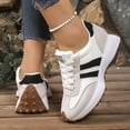 thumbnail image 4 of Rokment Women's Vintage Platform Fashion Sneakers Color Block Suede Lace up Chunky Casual Comfortable Running Skate Walking Shoes White Size 9.5, 4 of 6