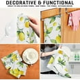 thumbnail image 5 of Tropical Yellow Lemon Kitchen Dish Towels Set of 6 Absorbent Hand Towels，Lint-Free 18"x28" Summer Green Leaves Polyester Hanging Fast Drying Dishcloths for Cooking Baking Home Tea Bar Clean, 5 of 5