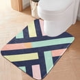 thumbnail image 2 of Yayeee Bath Rugs for Bathroom Floor Set of 2 Non Slip Fluffy Soft Absorbent Mat, Green Stripes, 2 of 7
