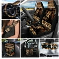 thumbnail image 2 of Jeiento Black Bear 15 Pcs Car Front and Back Seat Cover Steering Wheel Cover Seatbelt Strap Cover Garbage Can Southwest Aztec Rear View Mirror Protection Keychain for SUV/Sedan/Truck, 2 of 6