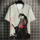 thumbnail image 3 of Camiseta de hombre con diseño de gato samurái japonés, camiseta de verano de moda de manga corta con estampado 3D de dibujos animados, camiseta de anime para hombre, camisetas para hombre, 3 of 5