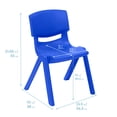 thumbnail image 2 of ECR4Kids Plastic School Stackable Chair, 12in, Classroom Furniture, Blue, 4-Pack, 2 of 9