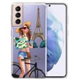 thumbnail image 1 of WIRESTER Transparent Soft Gel TPU Clear Case Slim Protective Cover for Samsung Galaxy S22 6.1" 2022, Tourist Of Paris, 1 of 1