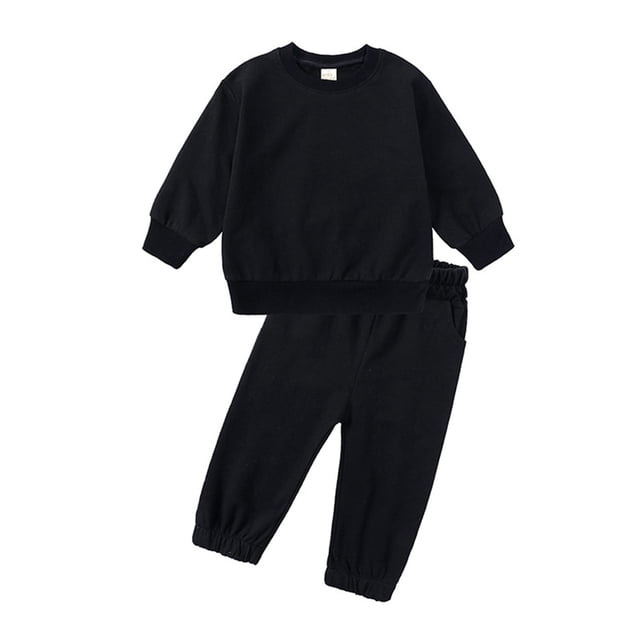Hiiyo Ensemble de Vêtements pour Garçons, Chandail en Molleton à Col Rond et Pantalon, Décontracté