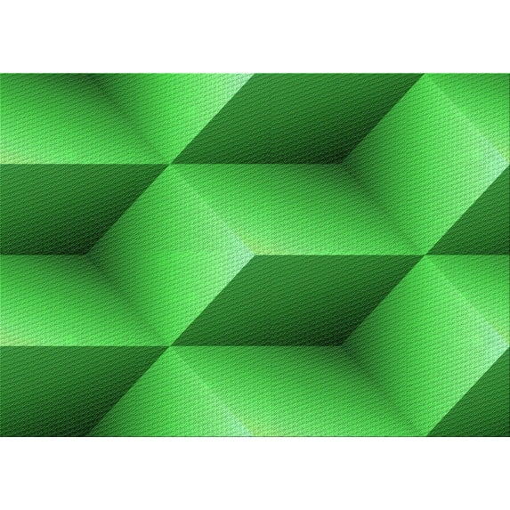 Ahgly Company Machine Washable Indoor Rectangle Transitional Green Area Rugs, 5' x 7'