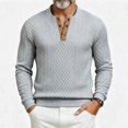 thumbnail image 2 of StSilkitty Mens Long Sleeve Sweatshirts Textured Crew Neck Button Sweatshirt Lightweight Fashion Pullover Shirts, 2 of 5