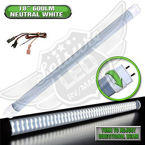 RV Light Bulb LED T8, 18" Florescent Tube Replacement, 600 Lumen (Natural White)