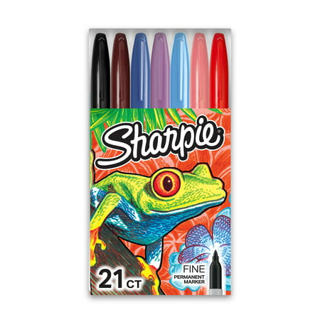 Sharpie Permanent Markers, Fine Point, Assorted, 21 Count
