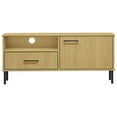 thumbnail image 2 of vidaXL TV Cabinet and TV Stand with Metal Legs Brown Solid Wood Pine Oslo, 2 of 5