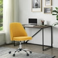 thumbnail image 2 of JOINSUN Office Desk Chair, Upholstered Seat Height-Adjustable with Wheels for Home, Yellow, 2 of 6