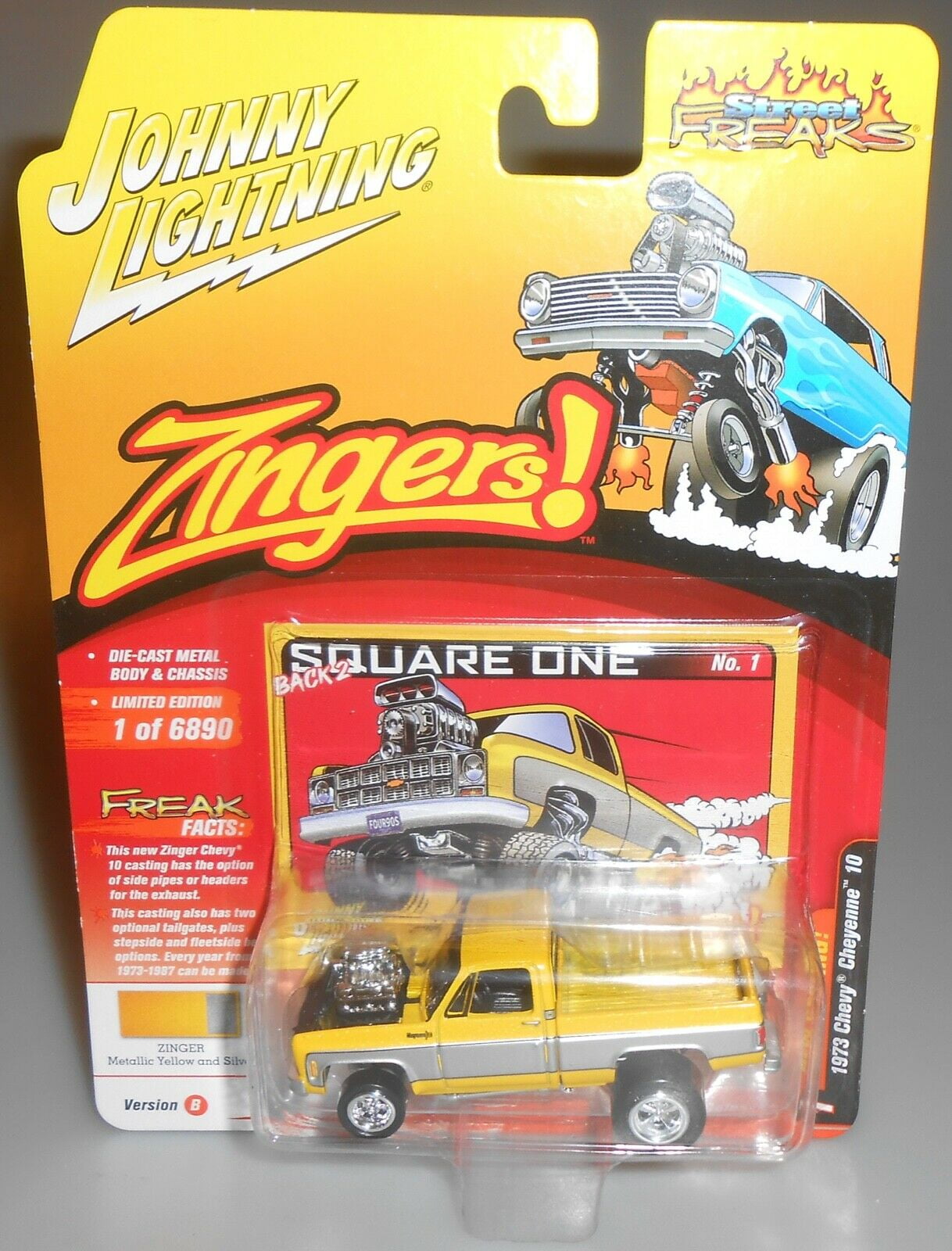 Johnny Lightning 1973 Chevy Cheyenne 10 Yellow Zingers! Street Freaks ...