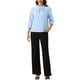 thumbnail image 2 of CAMISAS DE TRABAJO DE VERANO PARA MUJERES INSPIRE CHIC CON CUELLO ALTO Y MANGAS 3/4, BLUSAS CASUAL ELEGANTES XS AZUL, 2 of 5