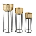 thumbnail image 2 of Gild Design House Thallo Gold Metal Floor Planters, Set of 3, 2 of 7