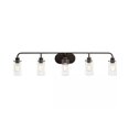 thumbnail image 2 of Open Box KICHLER Braelyn 44 in. 5-Light Olde Bronze Vintage Bathroom Vanity Light with Clear Seedy Glass, 2 of 5
