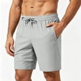 thumbnail image 5 of Aimik Men's Athletic Drawstring Shorts Side Zipper Pockets Stretch Fabric Summer Sports Shorts for Gym Workout, 5 of 6