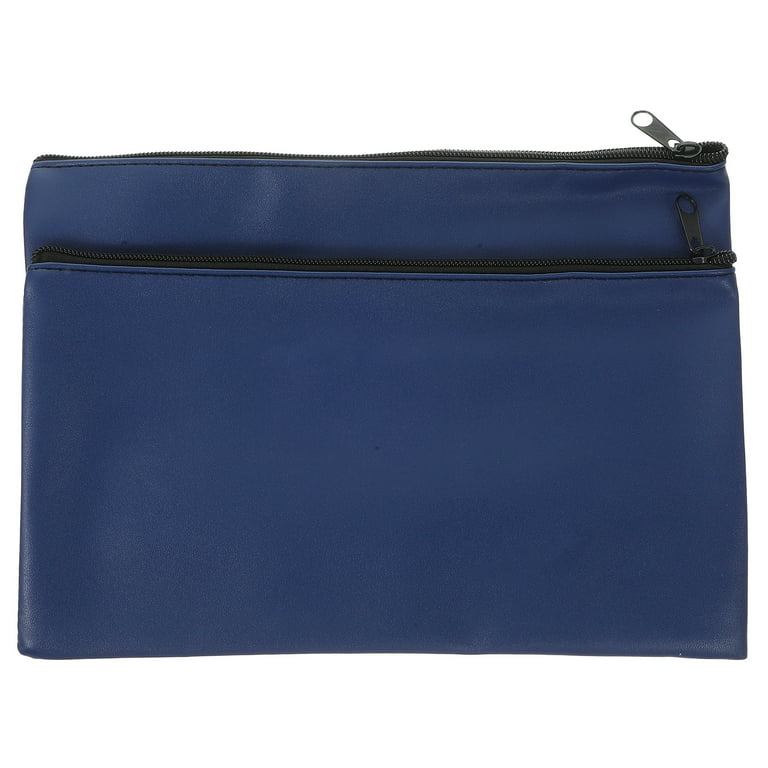 Zonh 2Pcs Zipper Bill Bags Money Bags Bank Deposit Money Bags with Zipper PU Leather Bill Storage Bags Walmart