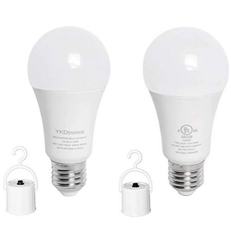

Emergency Lights YKDtronics 5W Backup LED Light Bulbs with Rechargeable Battery for Daily Use Power Outage Camping Hurricane Disaster Planning 500Lumens 40W Equivalent Soft White 3000K 2Pack
