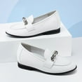 thumbnail image 6 of CMR CHAMARIPA Raised Heel Shoes For Women - Women's Elevator Loafers - Women Wedge White Leather Shoes 5 CM / 1.95 Inches, 6 of 9