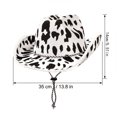 thumbnail image 3 of Unisex Milk Print Western Cowboy Hat Double-Sided Plush Winter Beanie Outdoor Cap Wide Brim Adjustable Strap for Holiday Parties and Cold Weather Wear Black One Size, 3 of 5