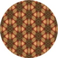 thumbnail image 1 of Ahgly Company Tapis Rond Lavable en Machine Intérieur Transitionnel Orange, 3 Pieds Rond, 1 of 7