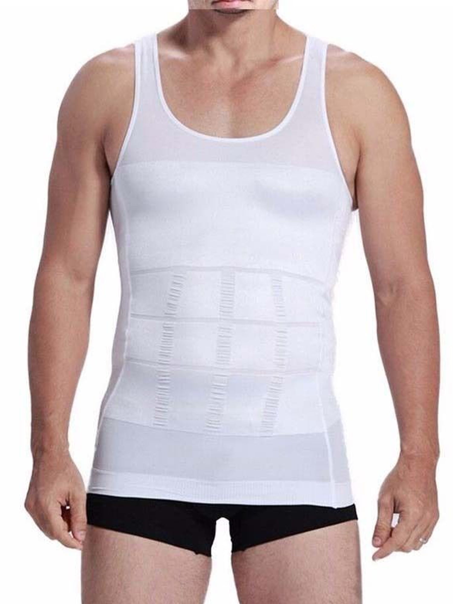 Zerobodys Mens Body Shaper Vest Slimming Cool-Dry Shirt SS-M02 White 