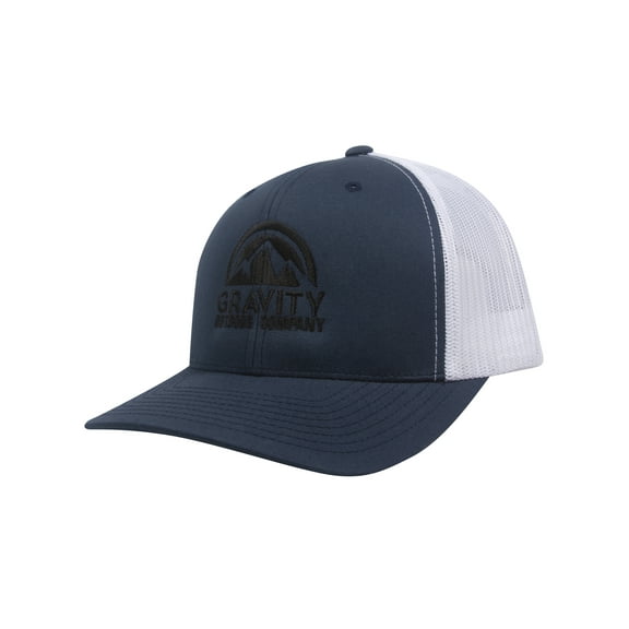 GOC Logo Adjustable Mesh Trucker Hat - Navy/White - Black Logo