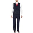 thumbnail image 3 of Mens Ticket Pocket Three Piece Db Navy Modern Fit Vested, 3 of 5