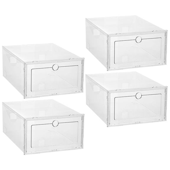 unbranded 4 Pcs Transparent Shoe Box Drawer Type