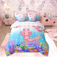 thumbnail image 2 of Manfei Boys Girls Cute Axolotl 7-Piece Bedding Comforter Set,Ocean SealifeKing Bedding Sets,Kids Cartoon Salamander Bed Sheets For Teens,Pink Blue Super Cozy Room Decor Reversible, 2 of 7