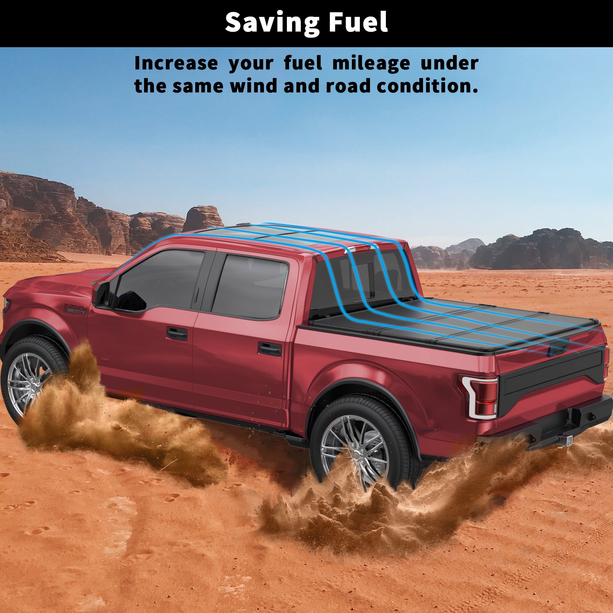 TITANICMOTOR 4.5FT 54.4Inch Hard Tri Fold Aluminum Truck Bed Tonneau Cover for 2022 2023 2024 2025 Ford Maverick