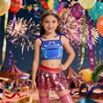thumbnail image 2 of NAFUU Girls Tank Tops Sequin Square Collar Crop Top Dance Recital Party Vest Shiny Performance Wear Soft Running Vest 3-4 Years, 2 of 4