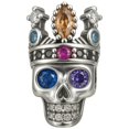 thumbnail image 1 of Charm calavera corona chapa plata SkullCrown01 1Pza Plata S925 Chapa Separador Fijo Cráneo/Corona Plata/Multicolor Caja, 1 of 4
