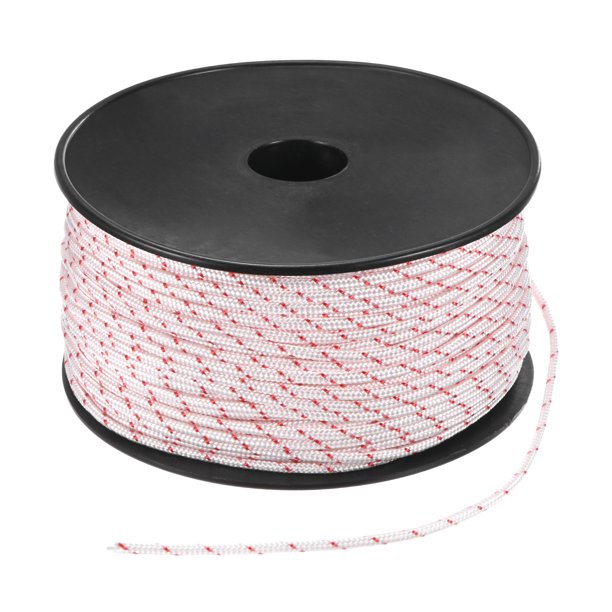 Cuerda de arranque de retroceso Uxcell 3.5mm 100m Cuerda de nylon para motosierra Blanco Rojo