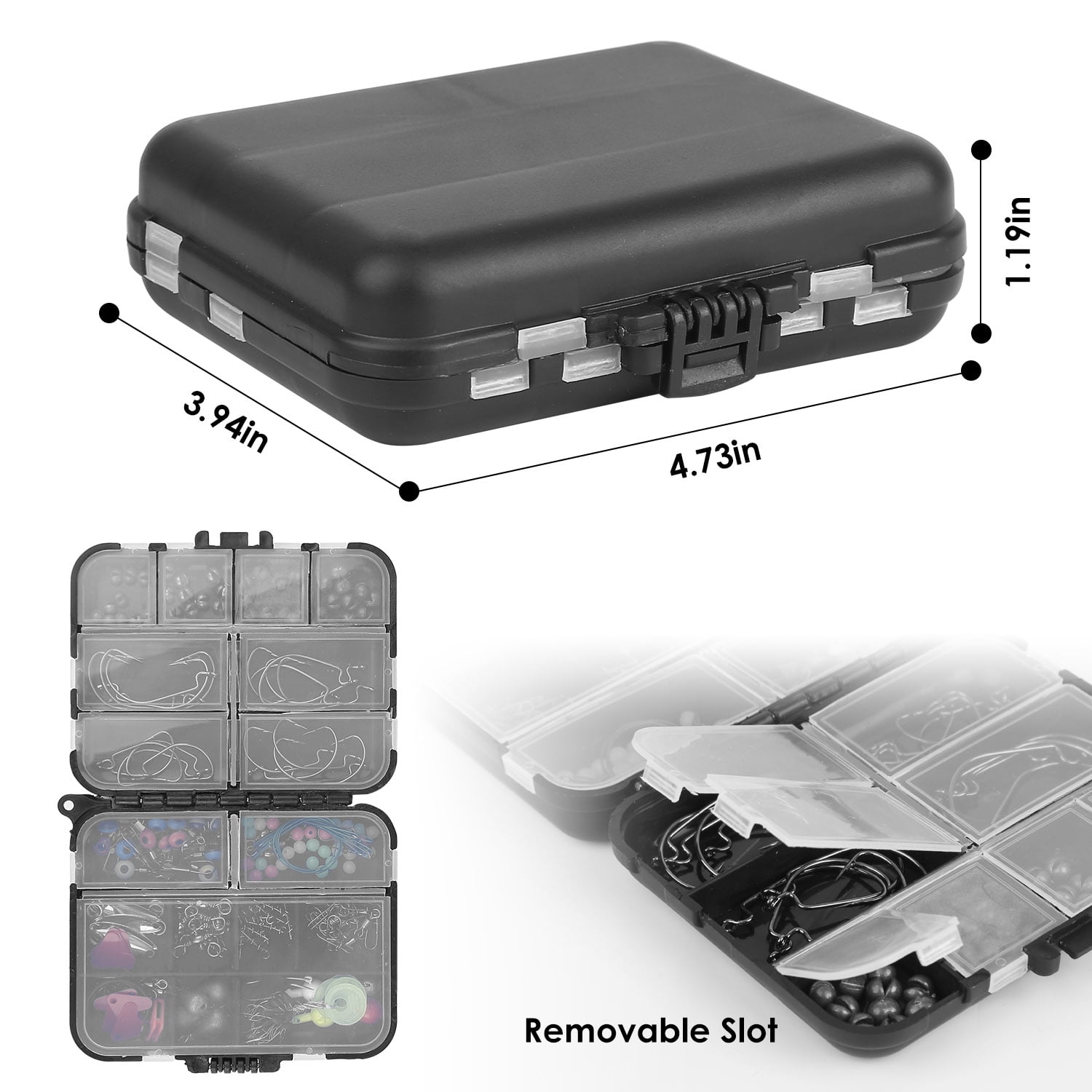 (Weiyi-EC)-- 188Pcs Fishing Accessory Kit Portable Fishing Set Including Jig Hooks Sinker Weights Spoon Lure Removable Split Shot With Tackle Box For Fathers Day Gift **--（ 6lop';k）