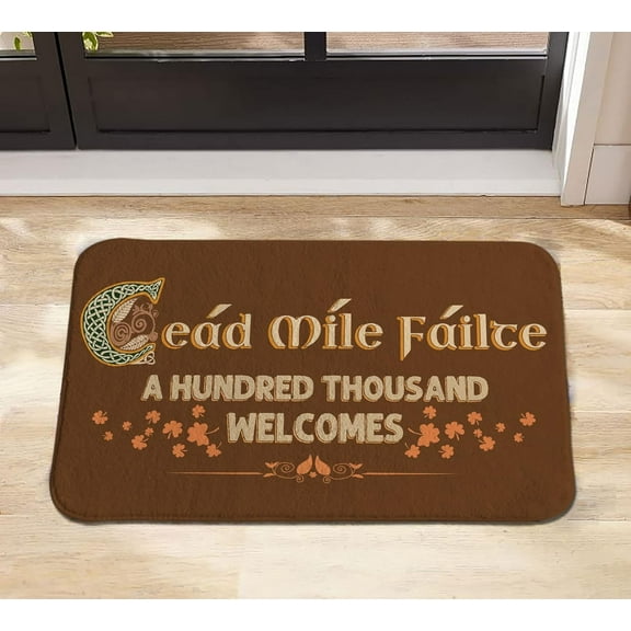 Cead Mile Failte A Hundred Thousand Welcomes Doormat,Outdoor Door Mat,Welcome Doormat,Personalized Doormat,Area Rug,Housewarming Decor Gift 30x17 Inch.