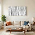 thumbnail image 2 of Vertical Paint Streaks Canvas Wall Art, Abstract Minimalist Gray White Gradients Wooden‑Stretched Canvas Print Artwork, Home Wall Decor for Living Room Bedroom Office 40"Lx20"W, 2 of 9