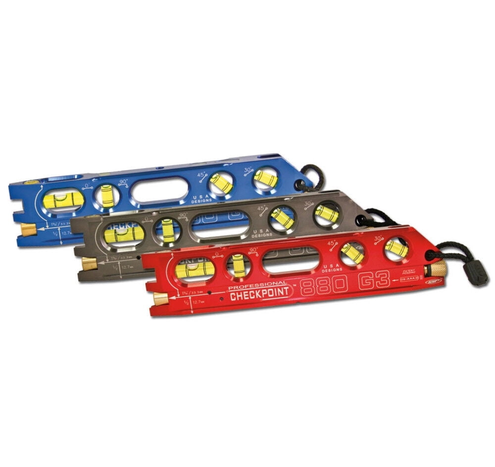 Checkpoint Professional Levels 880 G3 Red Aluminum Alloy 4-Vial Laser Torpedo Level