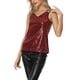 thumbnail image 4 of Camiseta sin mangas de lentejuelas INSPIRE CHIC para mujer, brillante, para fiesta en club, disco, top de brillo, M rojo, 4 of 6