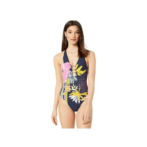 Trina Turk Women's V-Neck Halter One Piece Swimsuit