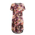 thumbnail image 4 of Harpily SleepWear for Women Short Sleeve Crew Neck Mid Dress Built-in Side Pockets Summer Indoor Outfit M, 4 of 4