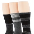 thumbnail image 2 of Perry Ellis Men's 3 Pk Casual Crew Ribbed Socks Black Size Regular, 2 of 3