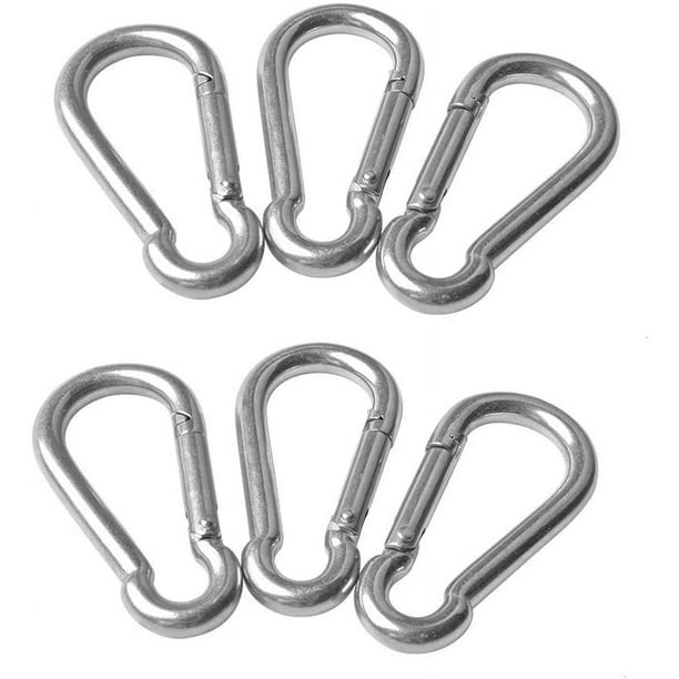 Mousqueton de Fixation en Acier Inoxydable à Vis, Lot de 8 Maillon Rapide Mousqueton à Mousqueton de Fixation en Acier Inoxydable à Vis, Lot de 8 Maillon Rapide Mousqueton à
