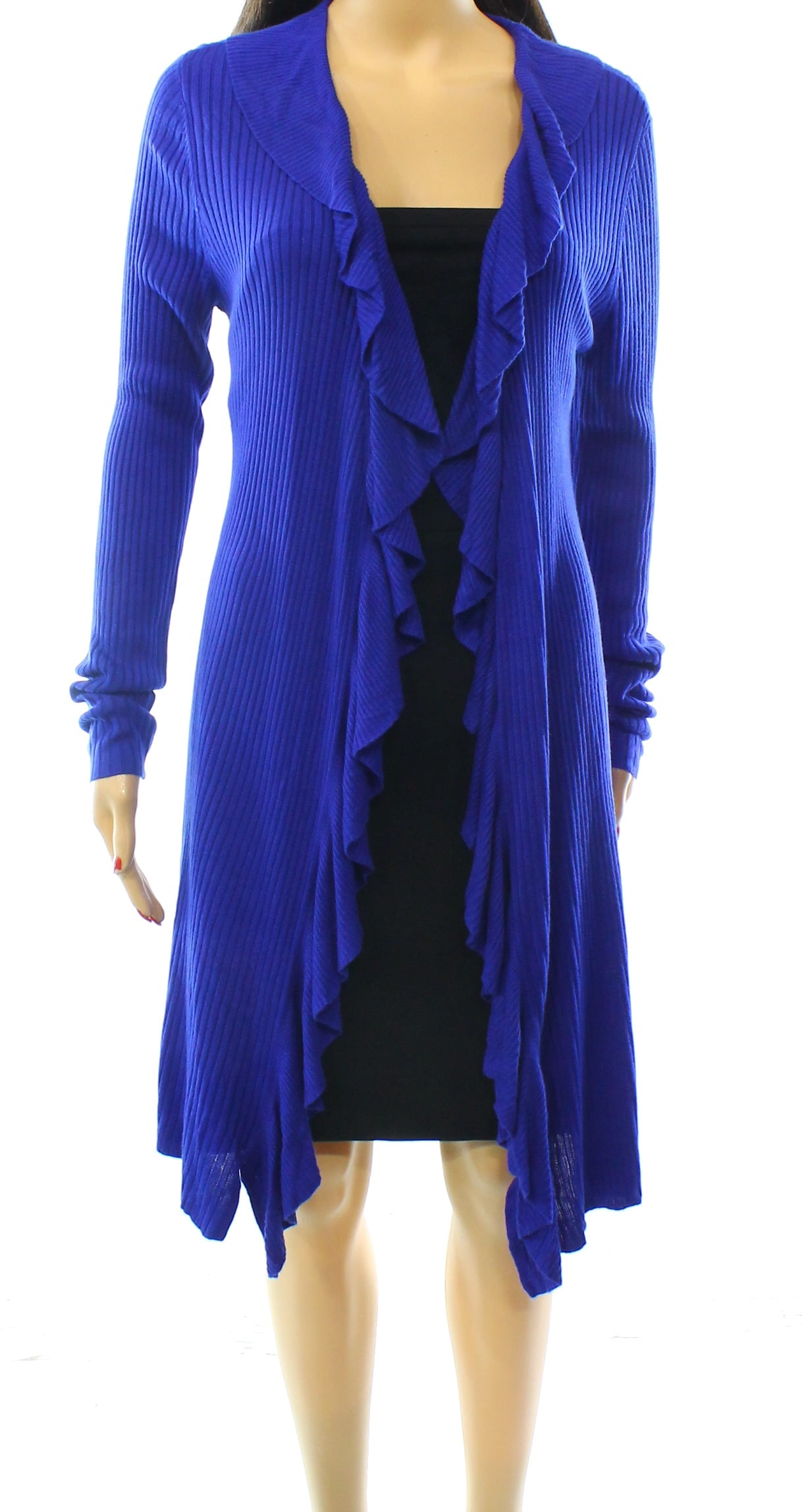 INC - INC NEW Blue Women's Size XL Ruffled Open Front Cardigan Sweater - Walmart.com - Walmart.com